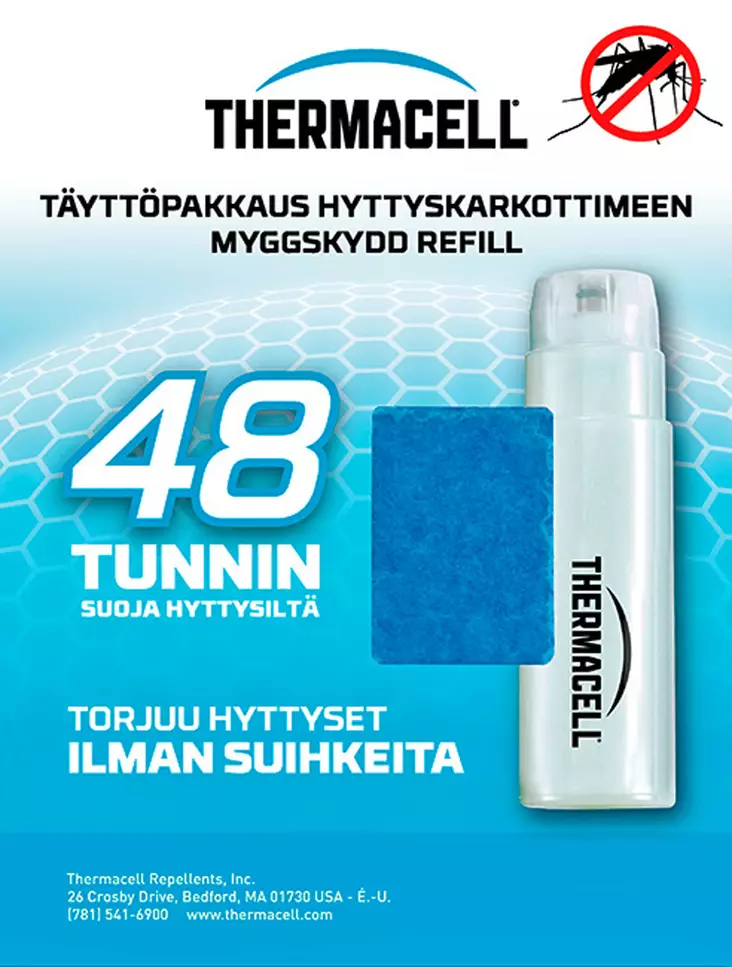 HYTTYSTORJUNTALAITTEEN TÄYTTÖPAKKAUS 48H THERMACELL - Thermacell laitteet ja patruunat - 0843654020228 - 1