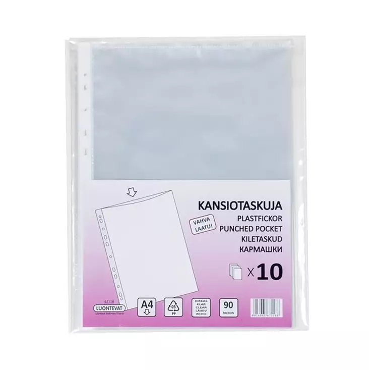 KANSIOTASKUJA 10KPL YLÄR.AUKI - Mapit, kansiot ja lomakelaatikot - 6416965671188 - 1