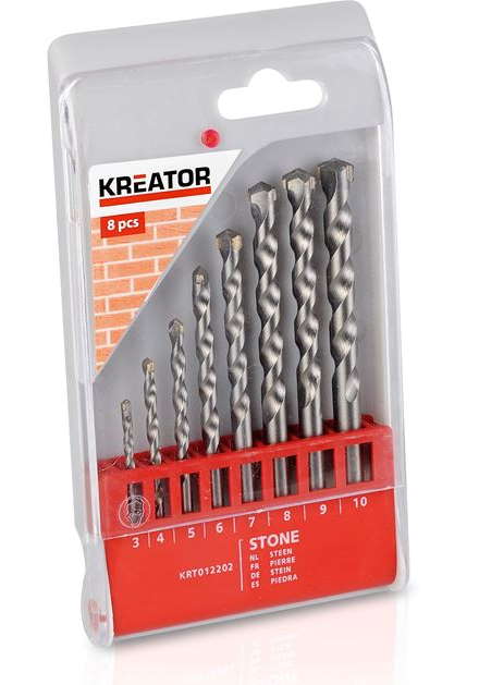 Kiviporanteräsarja 3-10mm 8-os KREATOR - Kiviporanterät - 5400338045998 - 1