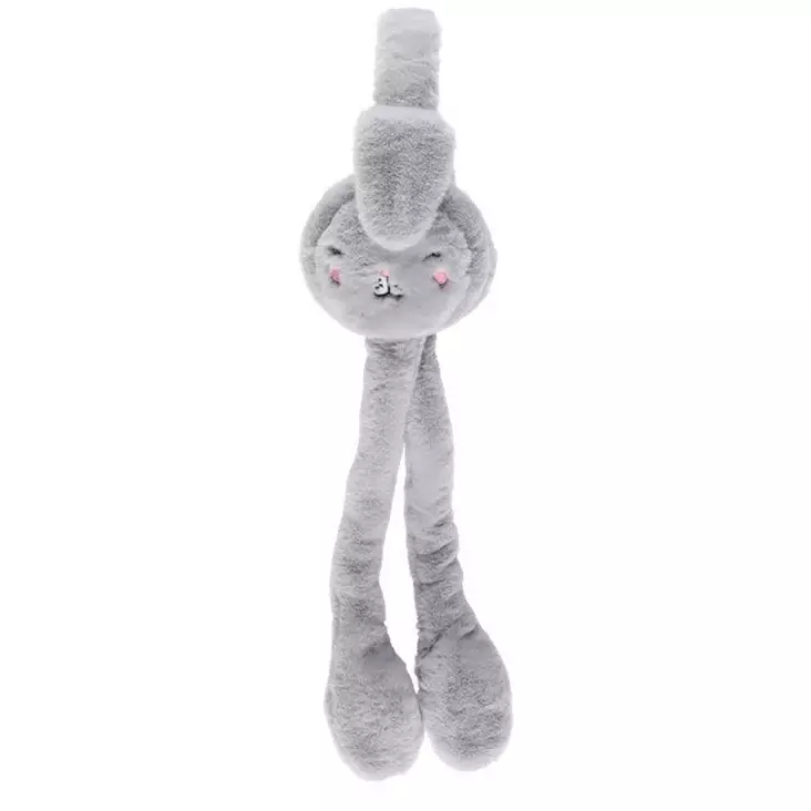 Korvalaput Pitkät Happy harmaa - Talvipäähineet - 6410416307558 - 1