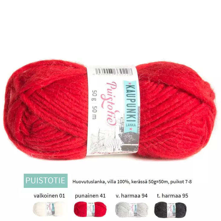 LANKA PUISTOTIE 50G PUNAINEN - Huovutus - 6430063330228 - 1