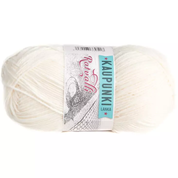 Lanka Rotvalli 01 Luonnonvalkoinen 100 g - Sukkalangat - 6430063330518 - 1