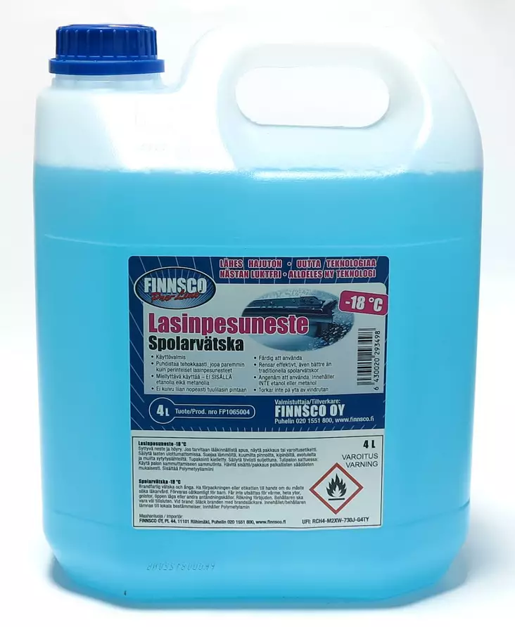 Lasinpesuneste -18 ºC 4 L Lähes hajuton Finnsco Pro-Line® Käyttövalmis - Lasinpesunesteet - 6430020293498 - 1