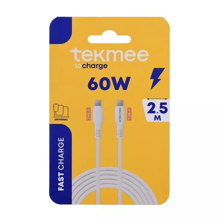 Tekmee latausjohto 2,5m 60W pika - Puhelimet ja puhelintarvikkeet - 3661075376468 - 1