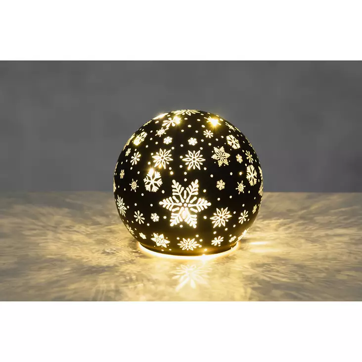 LED Koristelasipallo Lumihiutale 12cm - Valohahmot ja valokoristeet - 6410416482798 - 1