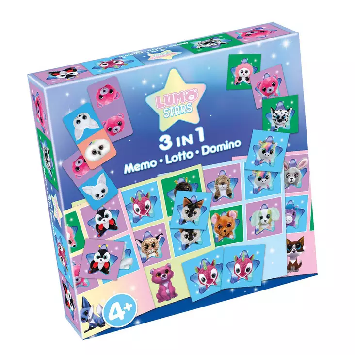 Lumo Stars 3-in-1 Memo, Lotto, Domino - Lautapelit ja seurapelit - 6416739567068 - 1