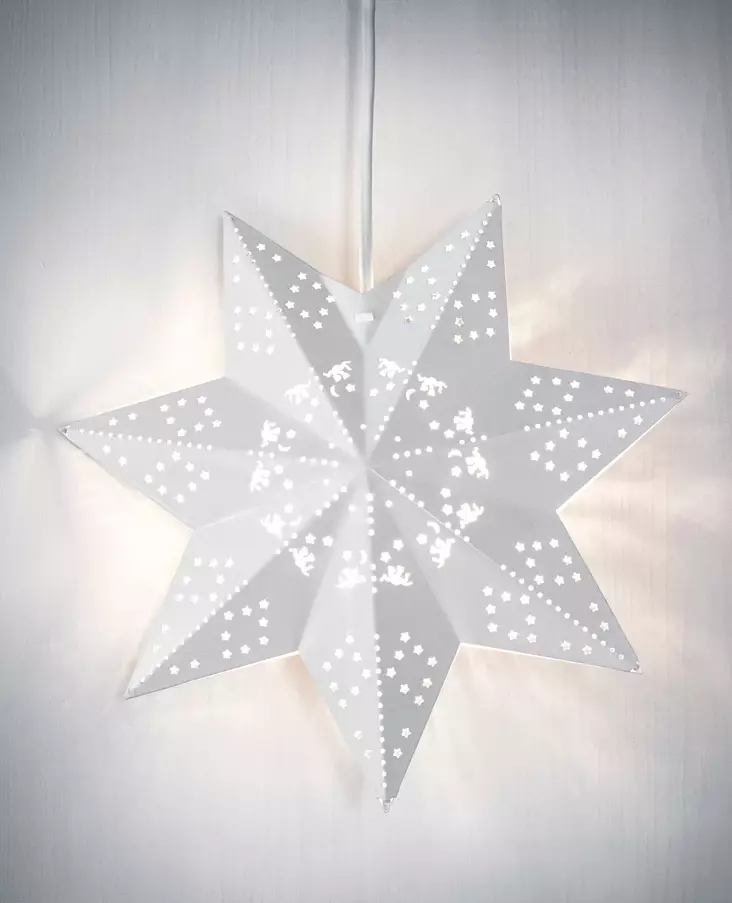 METALLINEN JOULUTÄHTI 30CM AIRAM LEENA LED VALKOINEN - Ikkunan valokoristeet - 6435200213198 - 1