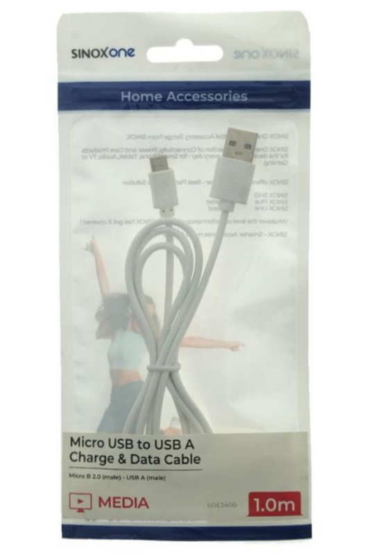 MICRO USB-A KAAPELI 1M Sinox One - Laturit, kaapelit ja varavirtalähteet - 5706808021548 - 1