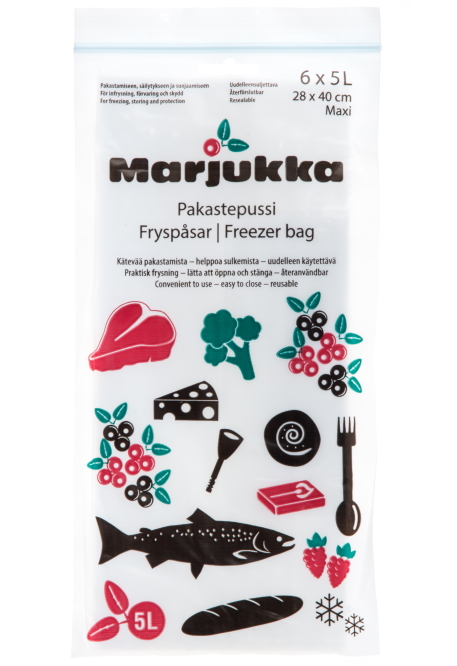 marjukka pakastepussi uudelleensuljettava pakastuspussi - Pakastuspussit ja -rasiat - 6410411983078 - 1