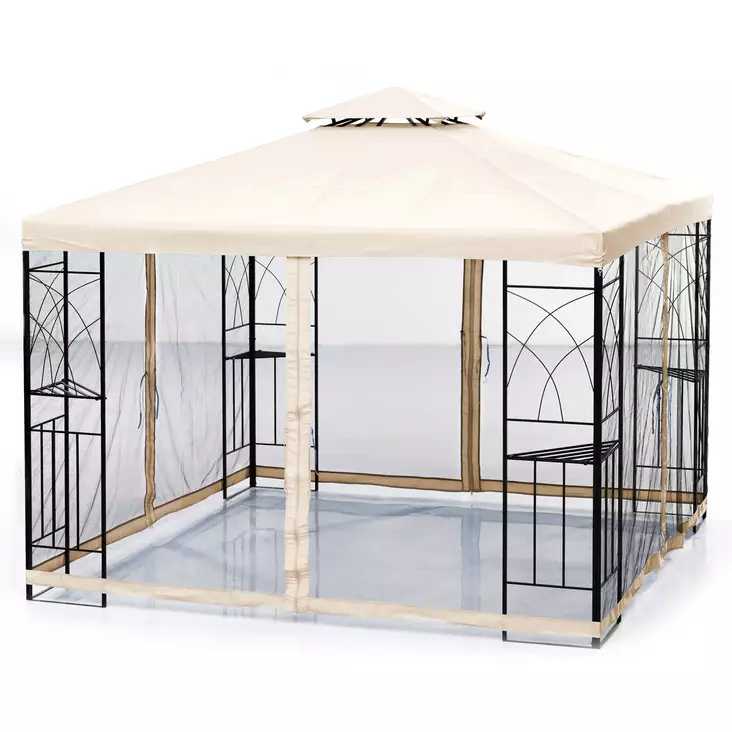 PAVILJONKI BARCELONA TERÄS 3X3M ECRU 4LI - Paviljongit - 6410413147478 - 1