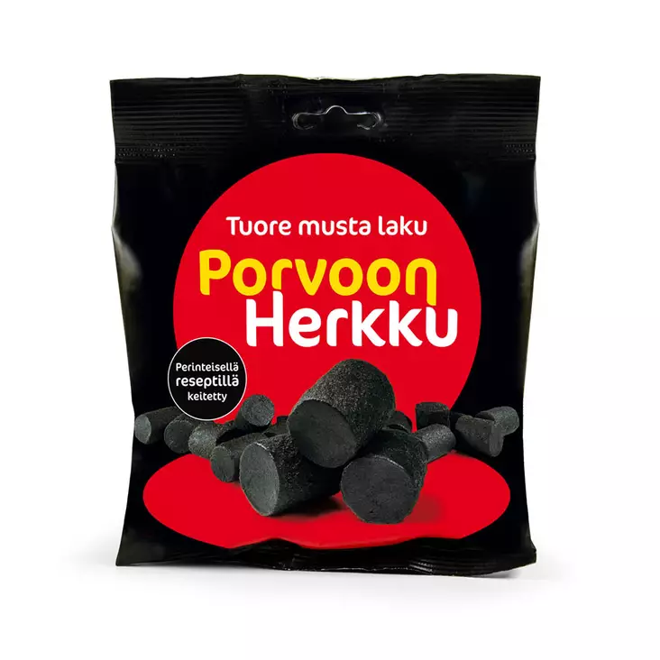Porvoon Herkku tuore musta laku 260g - Makeiset ja naposteltavat - 6420295007258 - 1