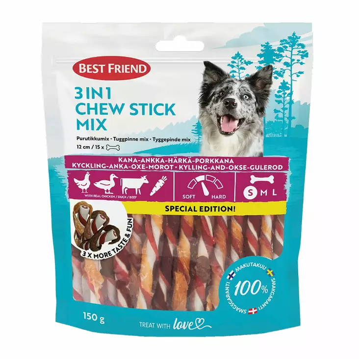 BF Purutikkumix 3in1 12cm 15kpl 150g - Koiranruoat ja herkut - 5700551172908 - 1