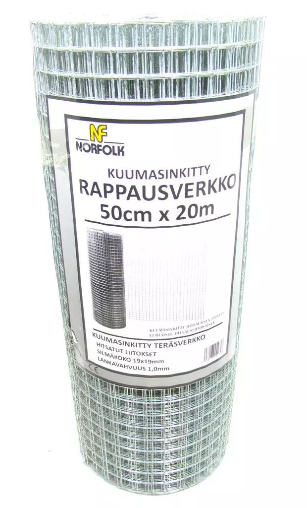 Rappausverkko 19x19mm 0,5Mx20m - Muut verkkoaidat ja asennus tarvikkeet - 6438168049748 - 1