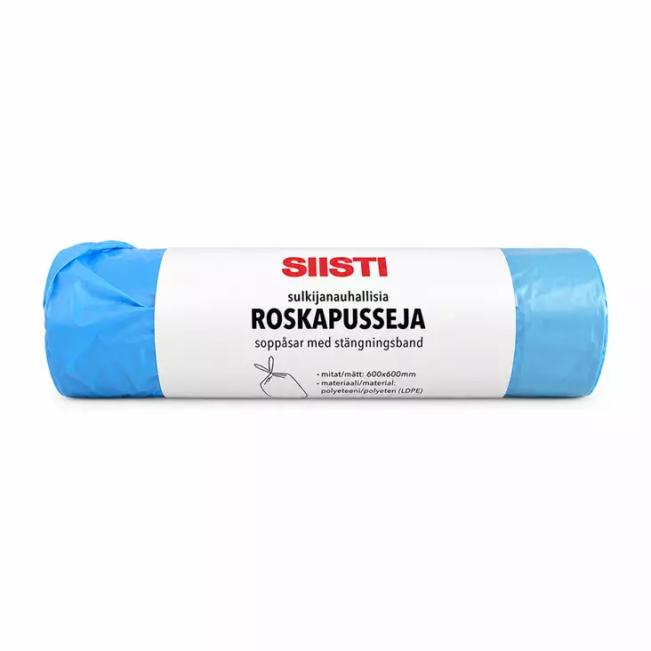 Roskapussi sulkijanauhalla 40l 15kpl rll - Roskapussit - 6438506028138 - 1