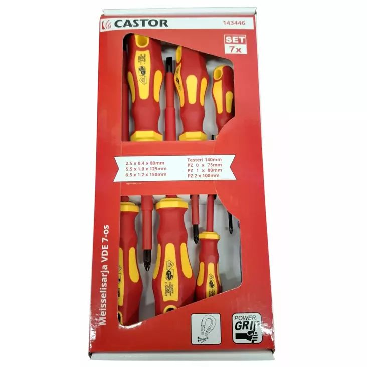 Ruuvimeisselissarja VDE 7-osainen - Meisselisarjat - 6438168095318 - 1
