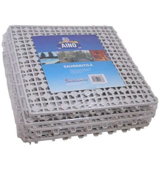 SAUNARITILÄ 30x30CM 10KPL HARMA - Kylpyhuonematot - 6416096021678 - 1