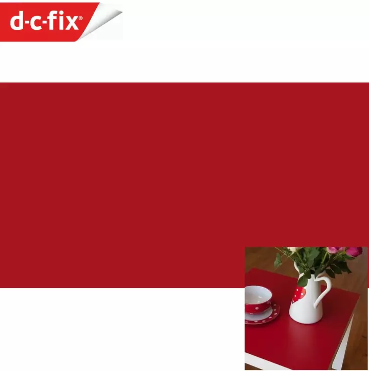 SISUSTUSKALVO D-C-Fix 346-0637 200x45cm Matta punainen kontaktimuovi - Sisustuskalvot - 4007386301918 - 1
