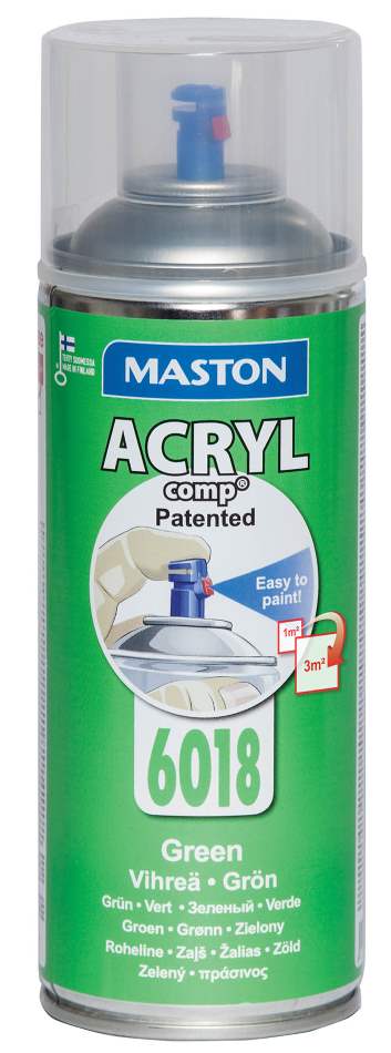 SPRAYMAALI VIHREÄ ACRYLCOMP 6018 400ml MASTON - Spraymaalit - 6412490023058 - 1