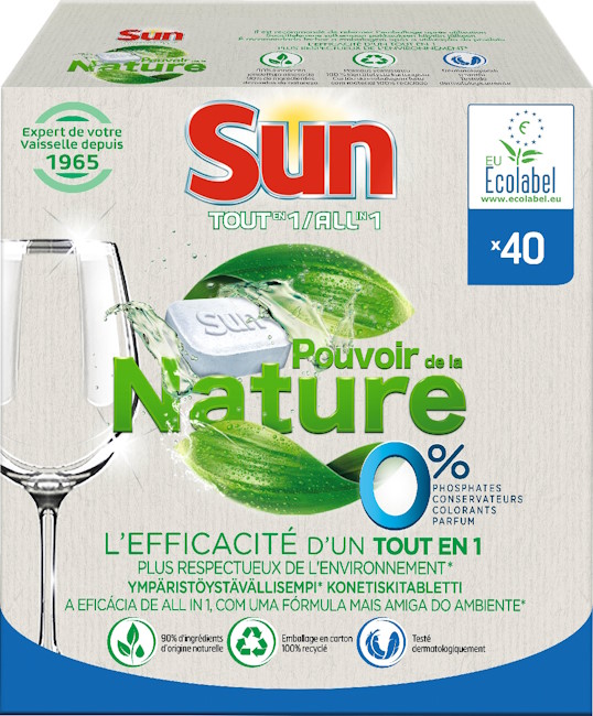 hajusteeton konetiskitabletti sun 40kpl all in 1 - Konetiskiaineet - 8710847916328 - 1