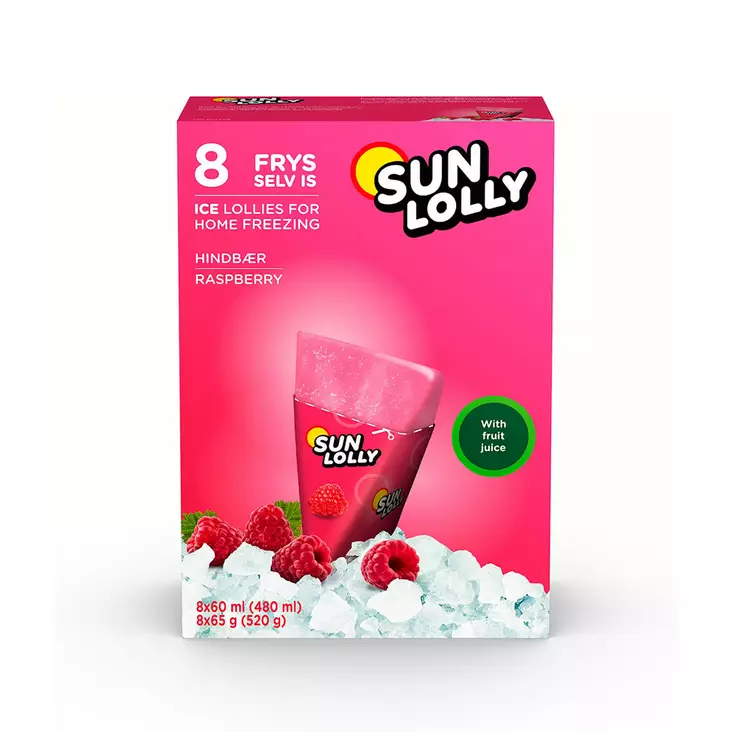 MEHUJÄÄ Sun Lolly 8x60ml/65g vadelma - Pakasteet - 5775345204288 - 1