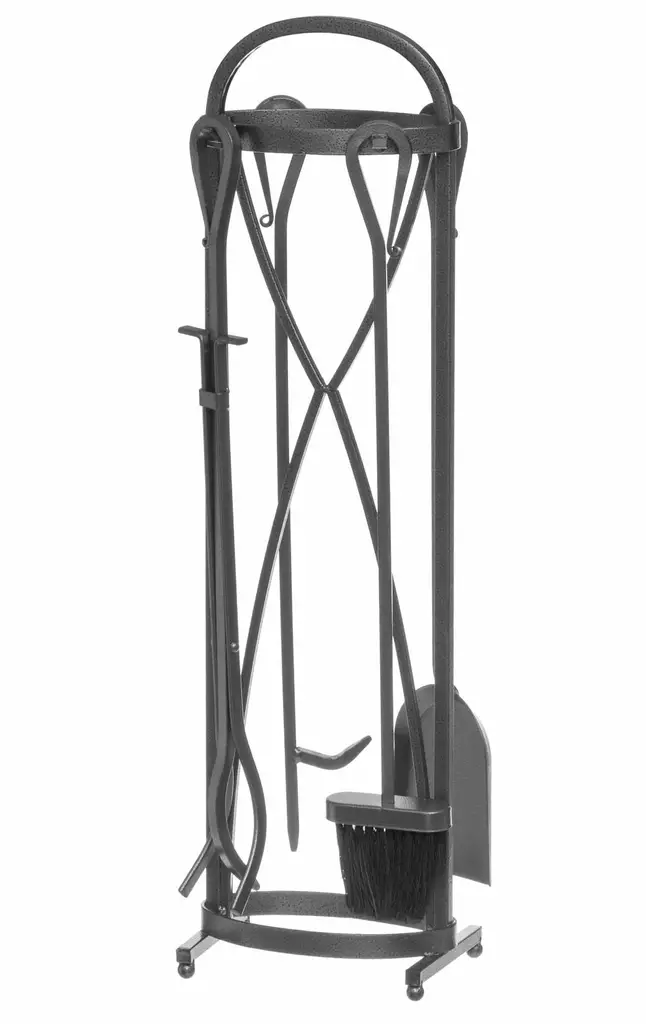 TAKKASETTI 4-OSAINEN ANTIIKKIRAUTAINEN TIMANTTIKUVIOLLA TARMO - Tulisijatarvikkeet - 6410413092228 - 1