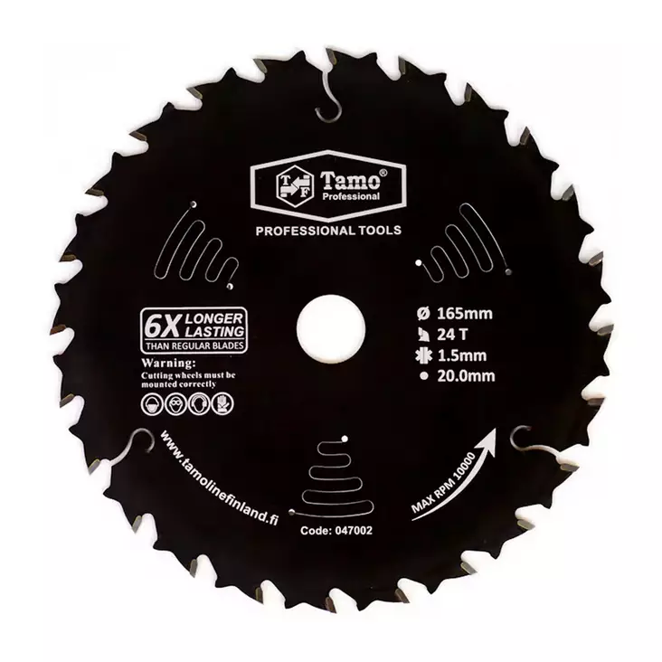 Pyörösahanterä Tamo 165x20mm 24T purku - Sirkkelinterät - 6420613777948 - 1