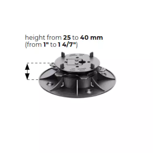 Terassijalka 25-40mm säädettävä - Terassiruuvit ja terassijalat - 6438168118598 - 1