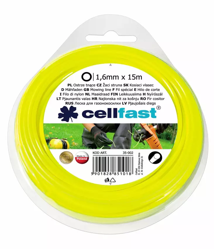 Trimmerin siima 1,6mmx15m pyöreä profiili - Trimmerin siimat - 5901828851018 - 1