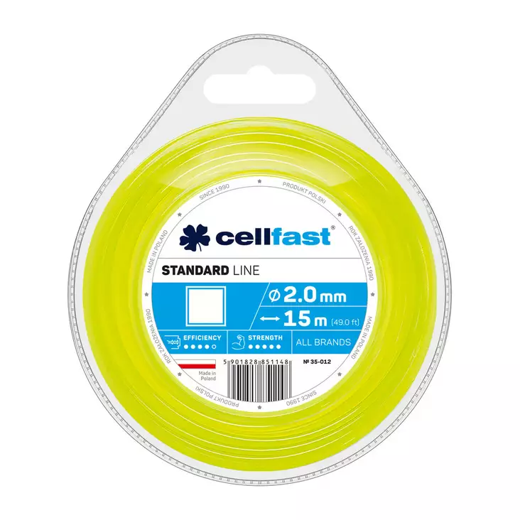 TRIMMERIN SIIMA 2.0MM 15M NELIÖ - Trimmerin siimat - 5901828851148 - 1