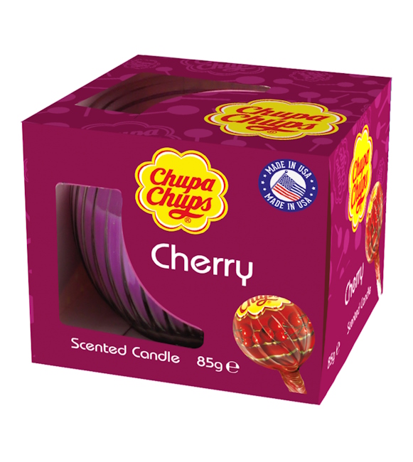 kirsikkatikkarin tuoksuinen lasikynttil=C3=A4 - Tuoksukynttilät ja tuoksutuikut - 5060169382138 - 1