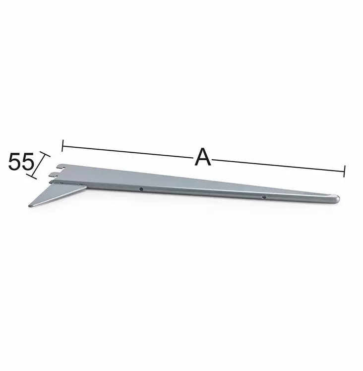 U-KANNATIN 45CM HOPEA - Hyllynkannattimet ja seinäkiskot - 6420614027608 - 1