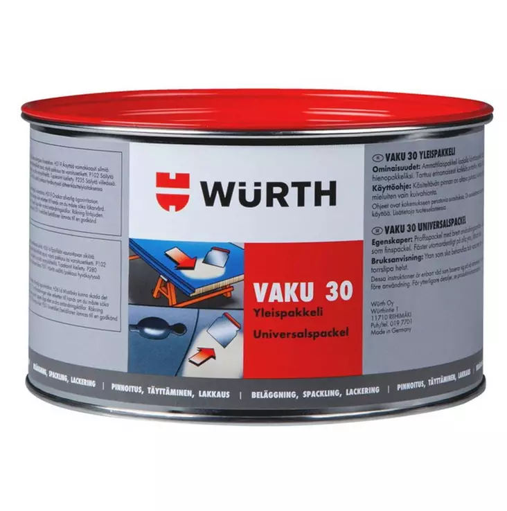 VAKU 30 YLEISPAKKELI 2KG WURTH - Tasoitteet, laastit ja pakkelit - 4045989567508 - 1