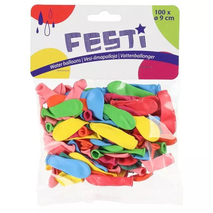 Vesi-ilmapallot 9cm 100kpl - Ilmapallot - 6410416344188 - 1