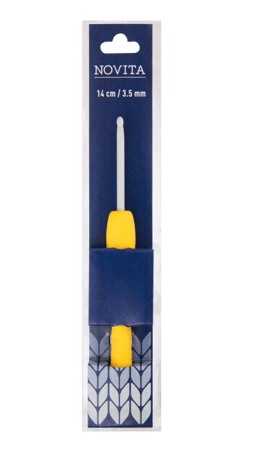 VIRKKUUKOUKKU ERGONOMINEN 14cm 3,50mm Novita virkkuukoukku ergonominen - Virkkuukoukut - 6412619573518 - 1