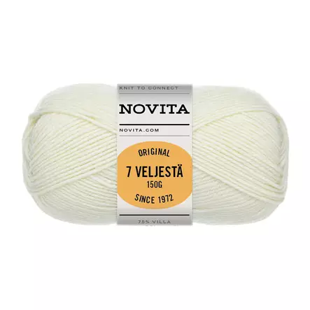 7- Veljestä 150g luonnonvalkoinen - Sukkalangat - 6412618213989 - 1