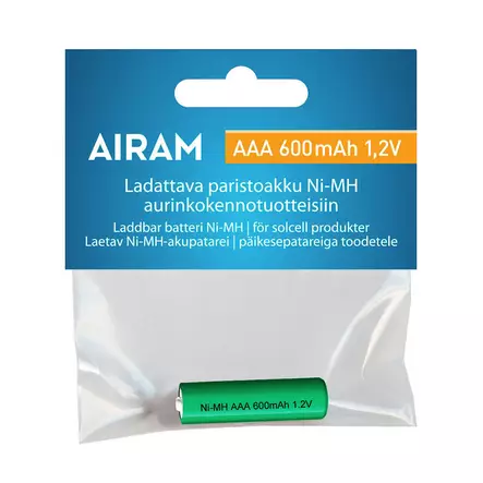 Airam ladattava AAA-akkuparisto. - Ladattavat paristot ja paristolaturit - 6435200146359 - 1