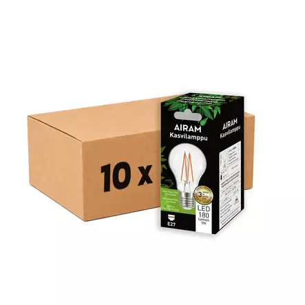 10 x Airam LED-kasvilamppu E27 5 W filamentti - Lamput E27 kanta - 6435200235329 - 1