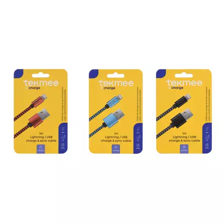 Tekmee latausjohto 1m Lightning-USB - Laturit, kaapelit ja varavirtalähteet - 3661075229269 - 1