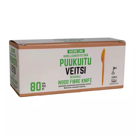 PUUKUITU VEITSI 80KPL / 17CM - Kertakäyttöaterimet - 6430077240179 - 1