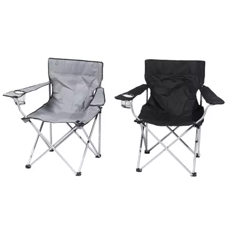 Retki lepotuoli käsinojilla harmaa & musta - Puutarhatuolit - 6410412216779 - 1