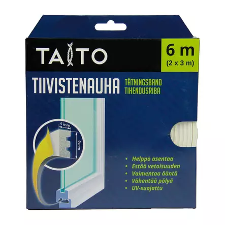 TIIVISTENAUHA E 2X3M VALKOINEN TAITO - Ikkuna- ja ovitiivisteet - 6416096205689 - 1