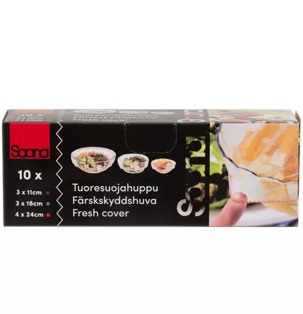 Sis=C3=A4lt=C3=A4=C3=A4 3 eri kokoista uudelleenk=C3=A4ytett=C3=A4v=C3=
=A4=C3=A4 suojahuppua elintarvikkeille. - Säilytyskelmut ja -paperit - 6410413085299 - 1