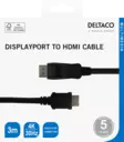 DISPLAYPORT HDMI KAAPELI 3m 4k@30Hz - Audio- ja videokaapelit - 7333048051349 - 4