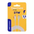 Tekmee latausjohto 2,5m 27W pika - Puhelimet ja puhelintarvikkeet - 3661075376499 - 1