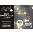 LED LANKAVALOSARJA 20xLED LÄMMIN VALKOINEN - Valosarjat paristokäyttöiset - 6438159129619 - 1