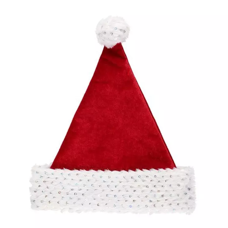 Tonttulakki Luxus paljettireunus lasten - Jouluasusteet ja tonttulakit - 6410416369099 - 1