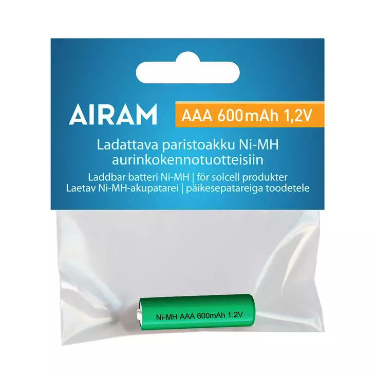 Airam ladattava AAA-akkuparisto. - Ladattavat paristot ja paristolaturit - 6435200146359 - 1