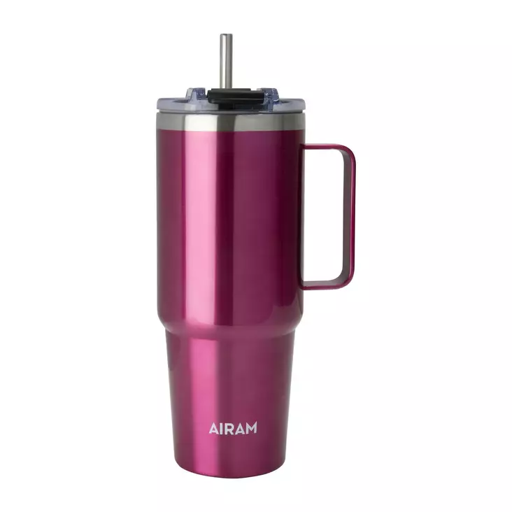 Airam jumbo teräsmuki 850ml roosa - Termospullot, -mukit ja ruokatermokset - 6435200016959 - 1