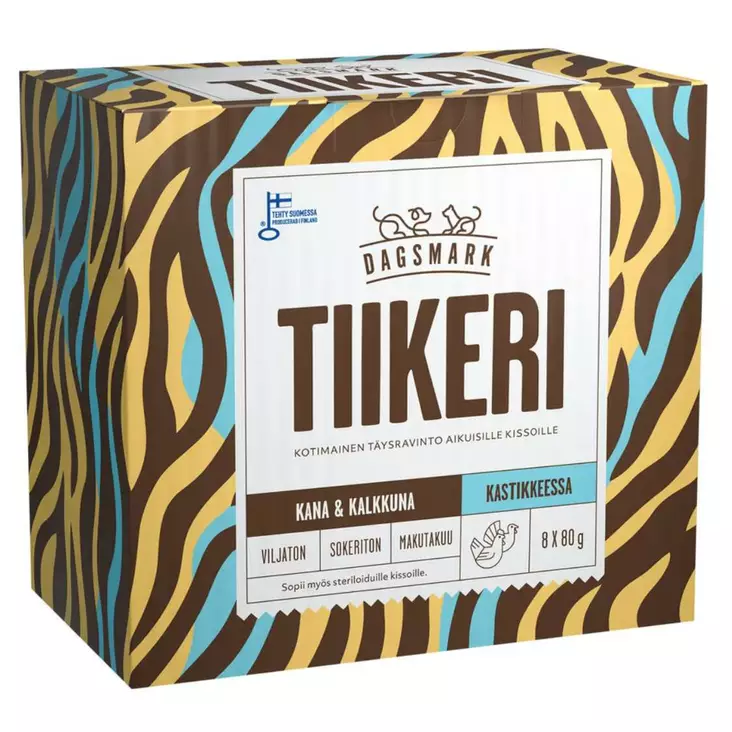 Dagsmark Tiikerii 8x80G Kastikkeessa - Kissanruoat ja herkut - 6430066383429 - 1