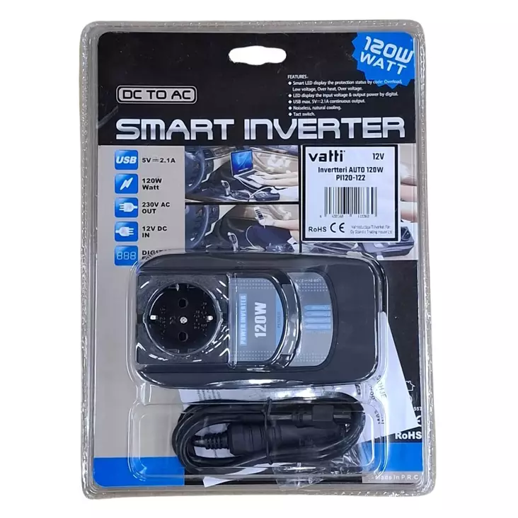 Invertteri 120W Vatti - Invertterit autoon - 6438168118369 - 1